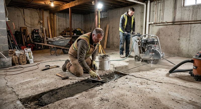 Cracked Basement Floor Repair in San Ramon, CA